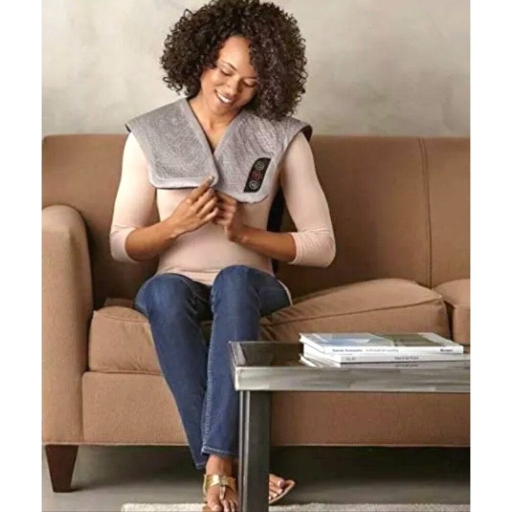 Neck & Shoulder Heating Wrap w/ Vibration – Relieves Tension Stress Muscle Pain